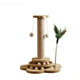 Jouet pour chat en bois massif — plateau tournant, balles & griffoir en sisal
