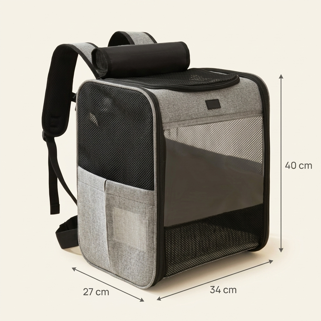 Sac de transport pour chat — Respirant & Structuré jusqu'à 10 kg