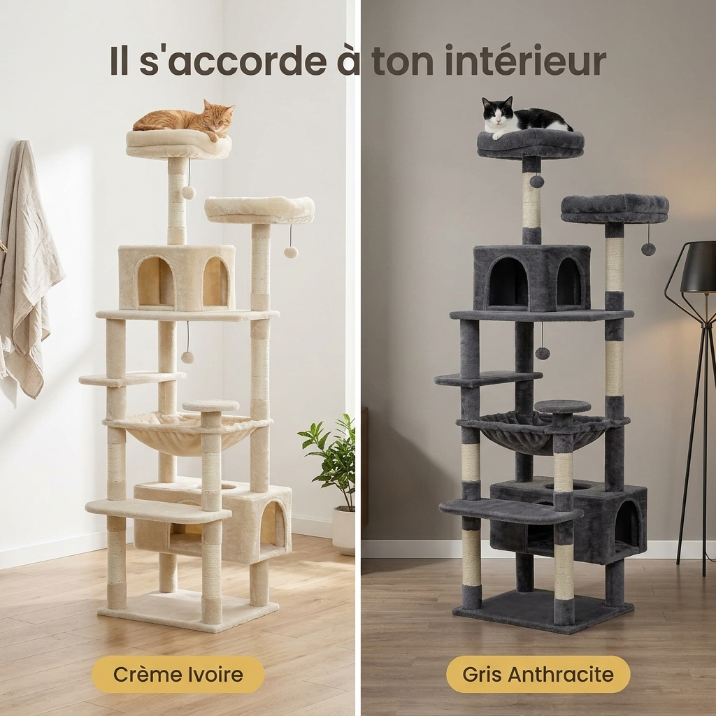 Deux coloris : Crème Ivoire et Gris Anthracite