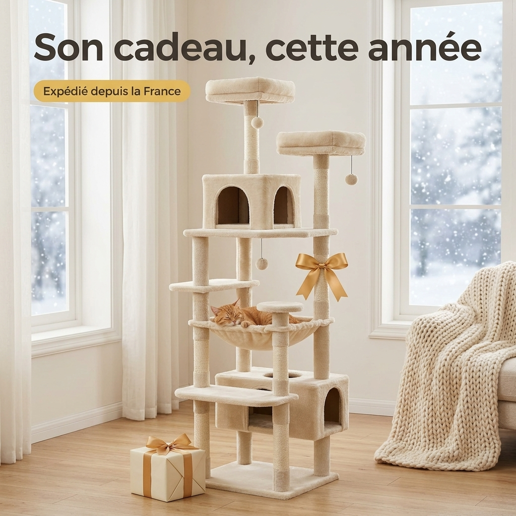 Arbre à chat, idée cadeau d'hiver